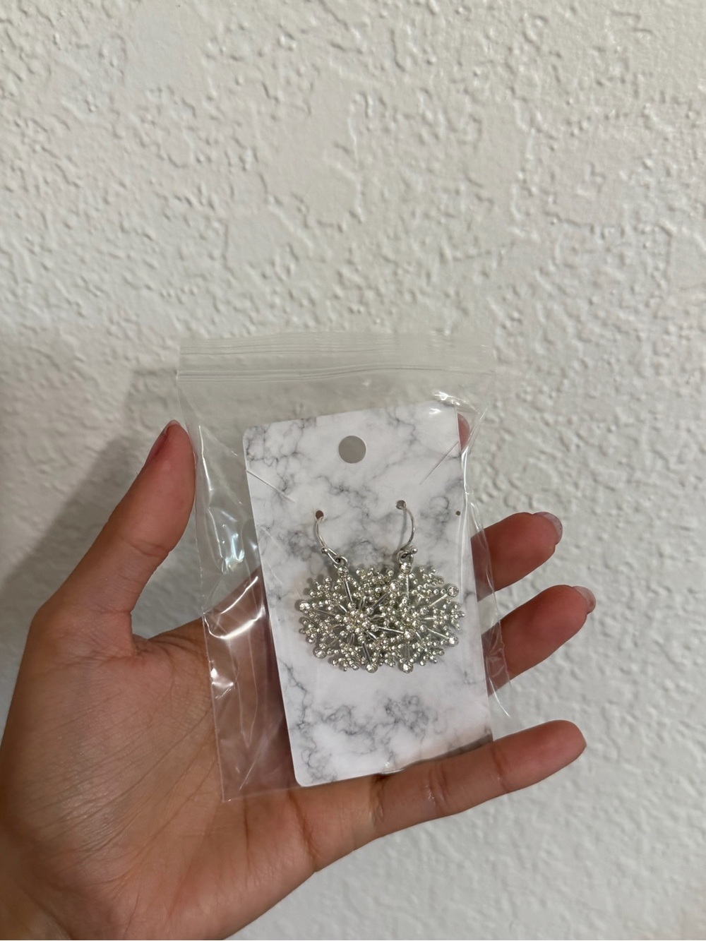 Silver snowflake earrings